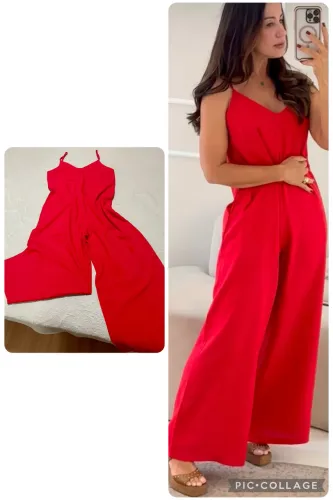 Vendo Macacão vermelho em linho