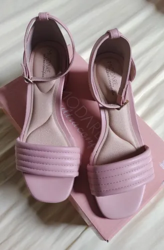 Sandalia Feminina Salto Bloco Baixo Modare Rosa - Tamanho 36