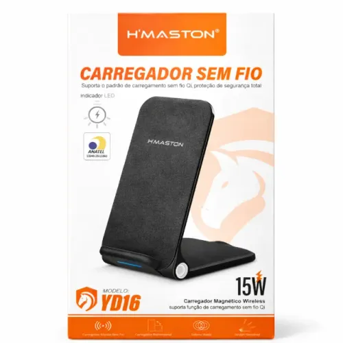 Carregador Sem Fio Dobrável H?Maston YD16 15W Wireless Magnético Rápido podendo ser retira