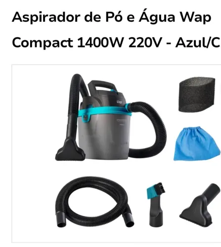 Aspirador de Pó e Água Wap Compact 1400W 220V - Azul/C