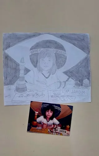 Desenho de grafite retrato ou imagens de personagens 