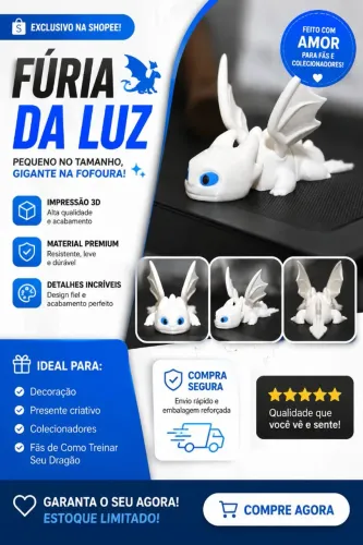 Dragão furia da luz 3d