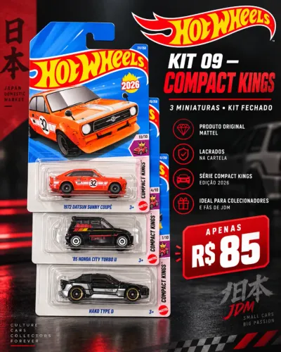 Kit 09 - Hot Wheels JDM Datsun Honda City Hako 3 carros