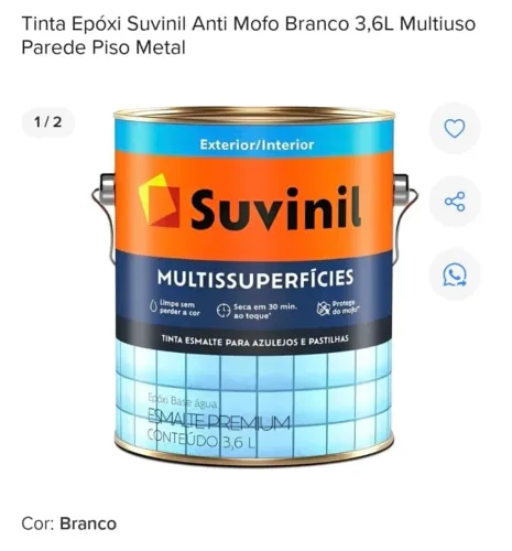 Tinta epóxi branca para paredes, metais e piso 
