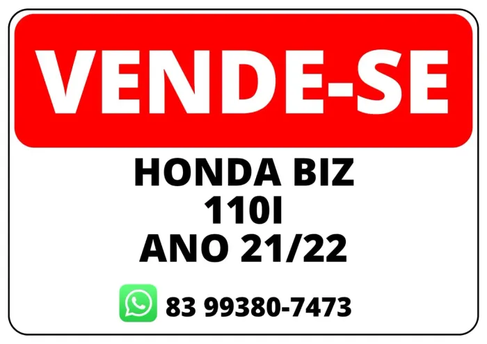 Vendo Honda Biz, pouco usada em boas condições, revisada.