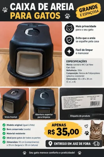 Sanitário/caixa de areia para gato