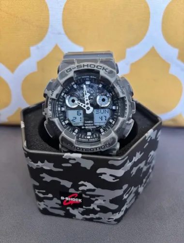 relógio casio g-shock ga-100cm camuflado