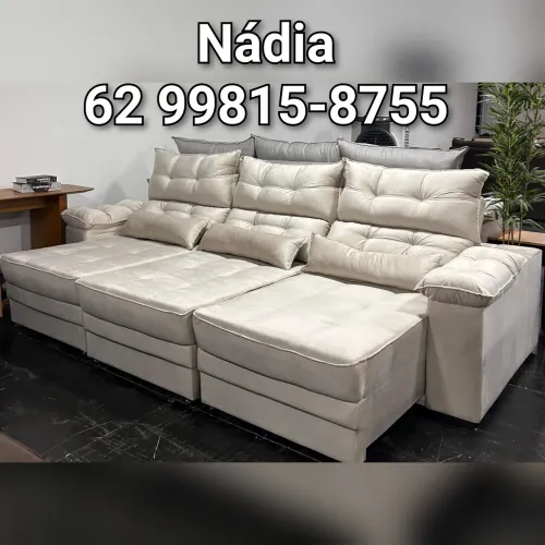 SOFÁ POLYANA RETRÁTIL BEGE CLARO
