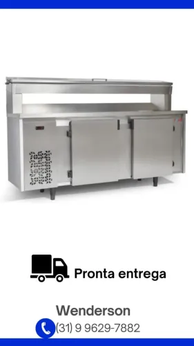  Balcão de Encosto com Condimentador Inox Polar - Novo 