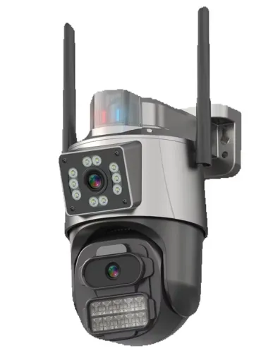 Câmera Segurança Externa 4K 6MP PTZ 360° Visão Noturna Alarme - Camera IP duas lentes