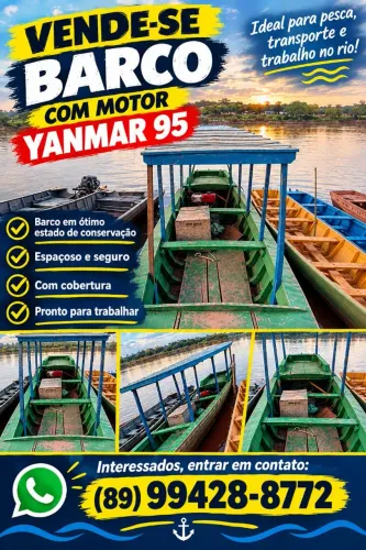 Vende barco completo com máquina yarmar funcionando tudo perfeitamente