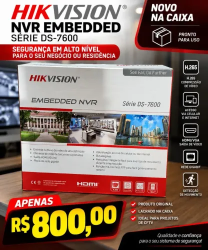 NVR HIKVISION DS-7600 - NOVO NA CAIXA!