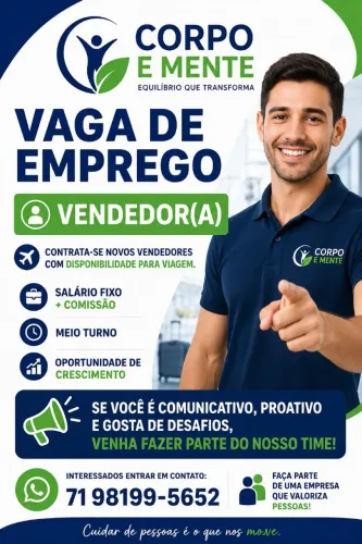 Contrata-se vendedor