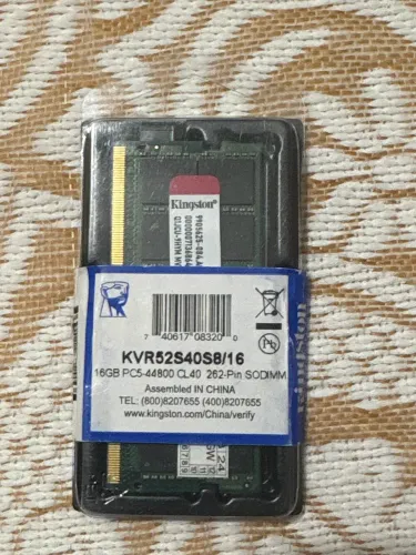 Memória RAM para Notebook Kingston 16GB DDR5 4800MHz - KVR52S40S8/16 (Na Caixa)