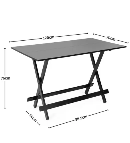 Jogo De Mesa 120x70 C/6 Cadeiras Madeira Dobrável