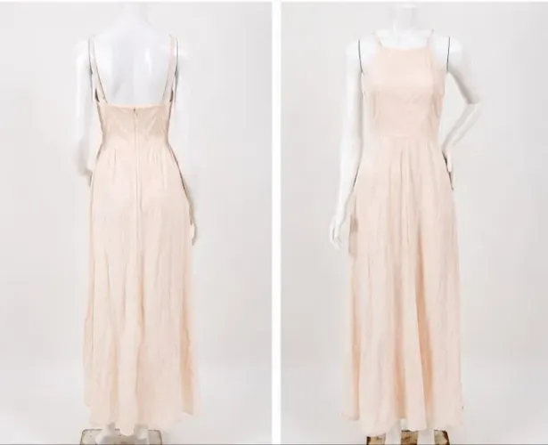 Vestido longo rosa salmão