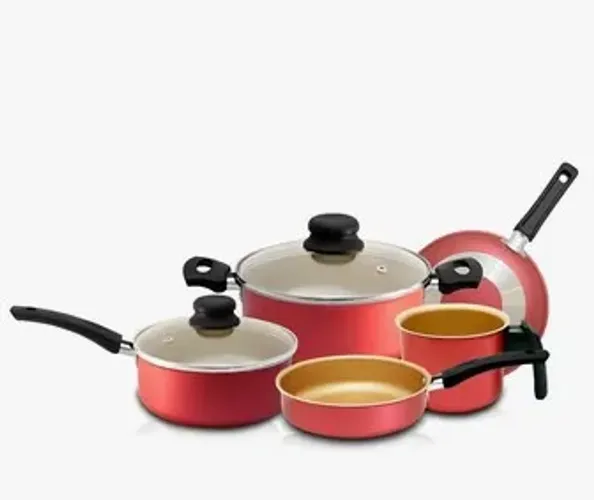 Conjunto De Panelas Antiaderente Vermelho com 5 Peças Arnix z1557