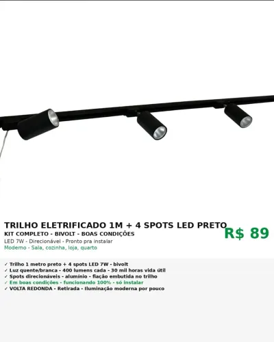 Trilho eletrificado preto