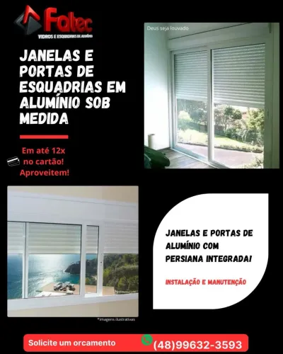 Janelas e portas com persiana integrada sob medida