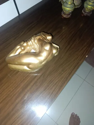 Cinzeiro vitage ouro envelhecido 