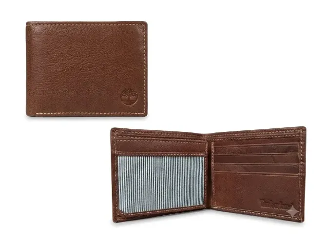 Carteira Masculina Timberland em Couro Legítimo Marrom - Nova