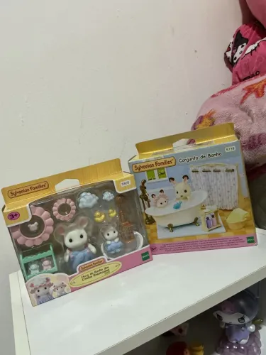 Lote Sylvanian Familles Hora do Banho