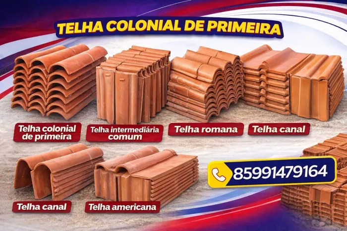 Telhas Romana,Americana,Canal, colonial de primeira e Intermediária comum