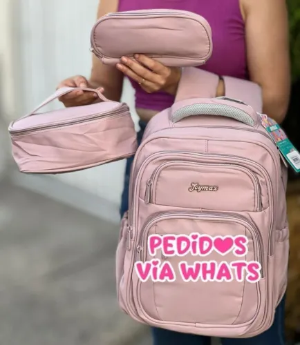 Kit mochila com 3 peças, reforçadas 