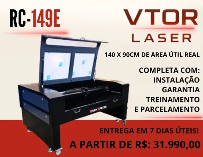 Máquina de corte a laser 140x90 100w nova, pronta pra trabalhar!