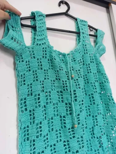 Saída de praia vestido tricô evasê M