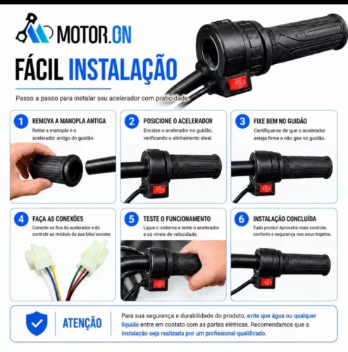 Acelerador universal para bike e scooters elétricas