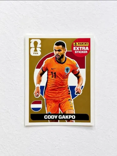 Figurinha Extra Sticker Gold - Cody Gakpo | Copa do Mundo FIFA Panini