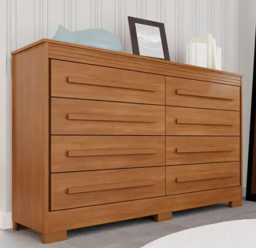 Cômoda para Quarto 8 Gavetas Diamante Espresso Móveis