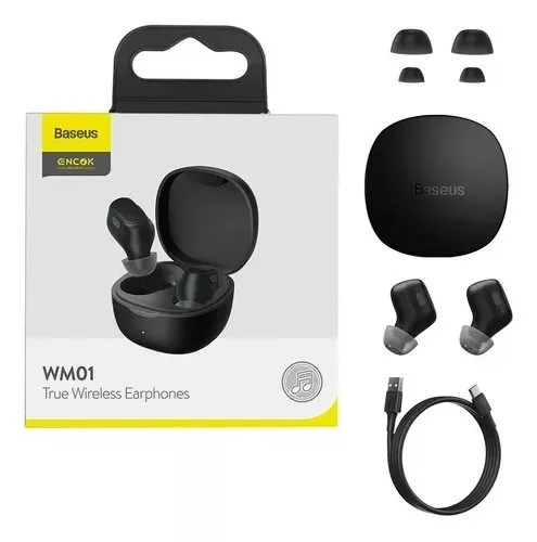 Fone Sem Fio Bluetooth Baseus Encok Wm01 Touch - Original