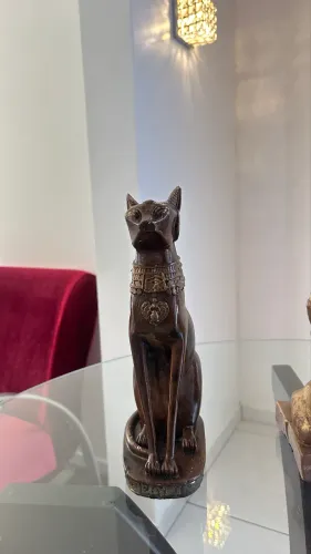 escultura gato decoração