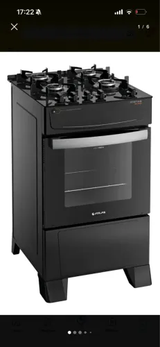 Fogão 4 Bocas Atlas Atenas Glass Preto! Produto novo, na caixa, pronto para uso.