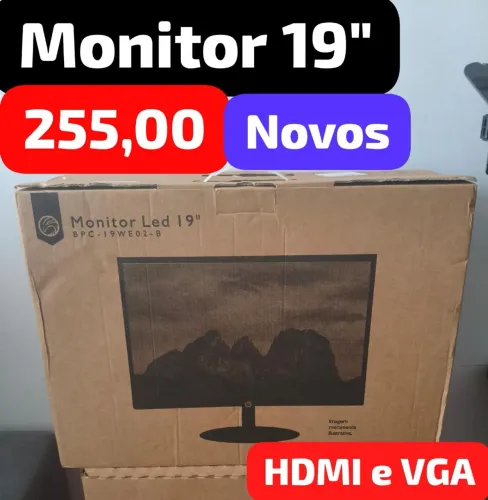 Monitor 19" Novo polegadas HDMI e VGA 60hz