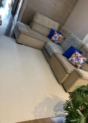 Tapete  sala ou quarto 100% algodão, modelo zig zag , lavável em máquina,1,50 x1,50 - 1,5