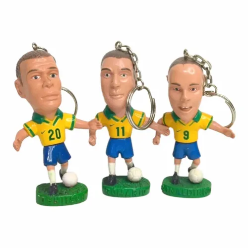 3 Chaveiros Mini Craques Jogadores Copa 1998