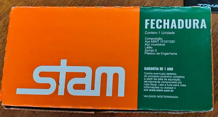 Fechadura Stam Serralheiro Preto Fosco - Nova Sem Uso (1 ou 2 Unidades)