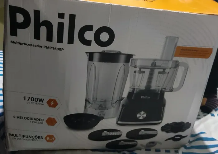 Mixer e Liquidificador Philco 1700W 9 em 1 (Multip<br>(Multiprocessador)) <br>Preto PMP1600P