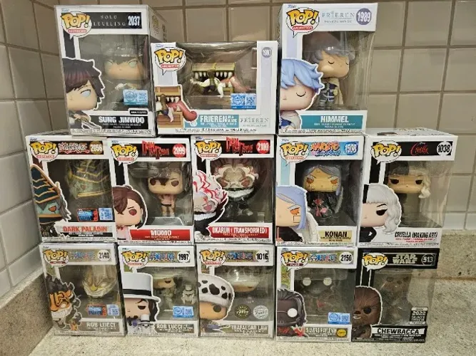 Funko pop! Solo leveling, One Piece, Naruto, Frieren, Yu-Gi-Oh, Naruto, Dandadan e outros
