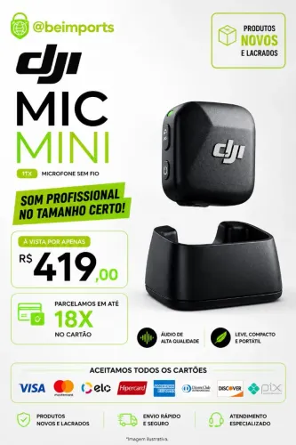 Microfone DJi Mic Mini 1TX SEM FIO - Novos - Pronta Entrega ( Em até 18X)