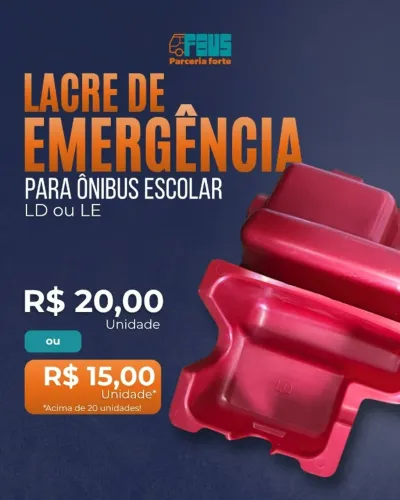 Lacre de Emergência para Ônibus Escolar - Lado Direito (LD) ou Esquerdo (LE)