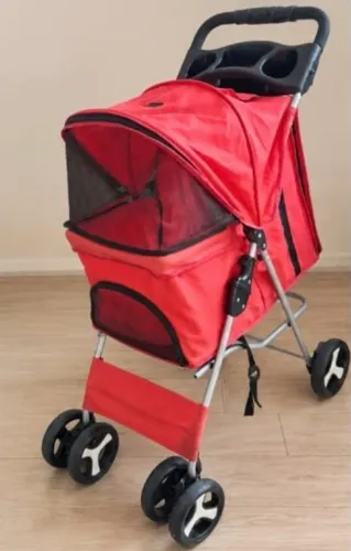 Carrinho de Passeio para Pet Vermelho - R$ 200