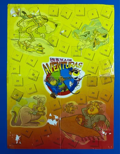 Tazos e Figurinhas Poster Em Busca de Aventura Eba Original Elma Chips Original