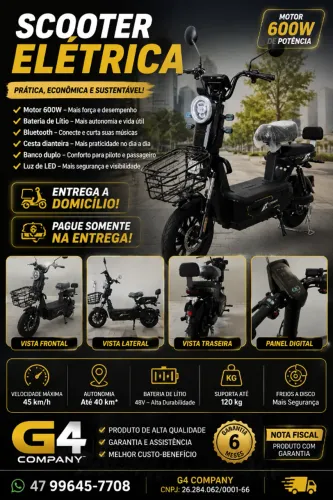 Motor 600W - Excelente potência para o dia a dia e subidas leves. ? Bateria de lítio