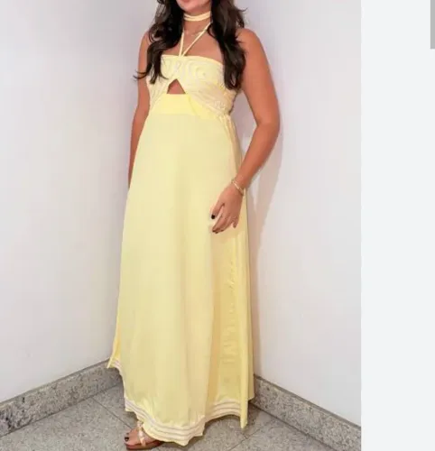 Vestido longo amarelo 