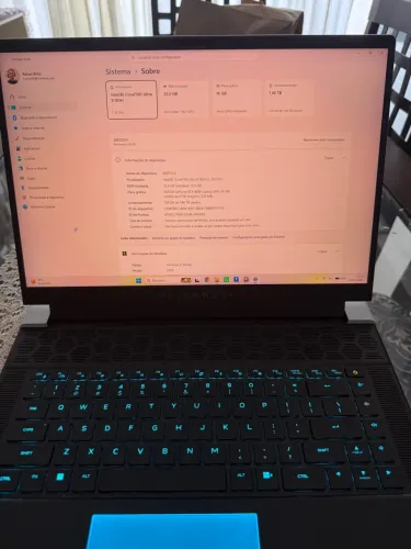 Notebook Alienware x16 R2 ultra 9 185h +32gb RAM + RTX 4090 16gb