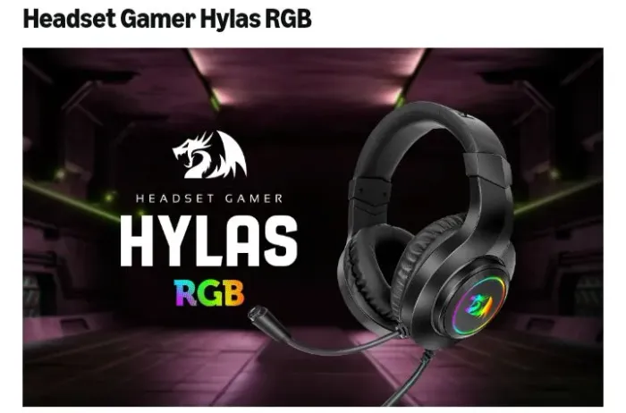Headset Gamer Redragon Hylas Preto RGB H260RGB, Único